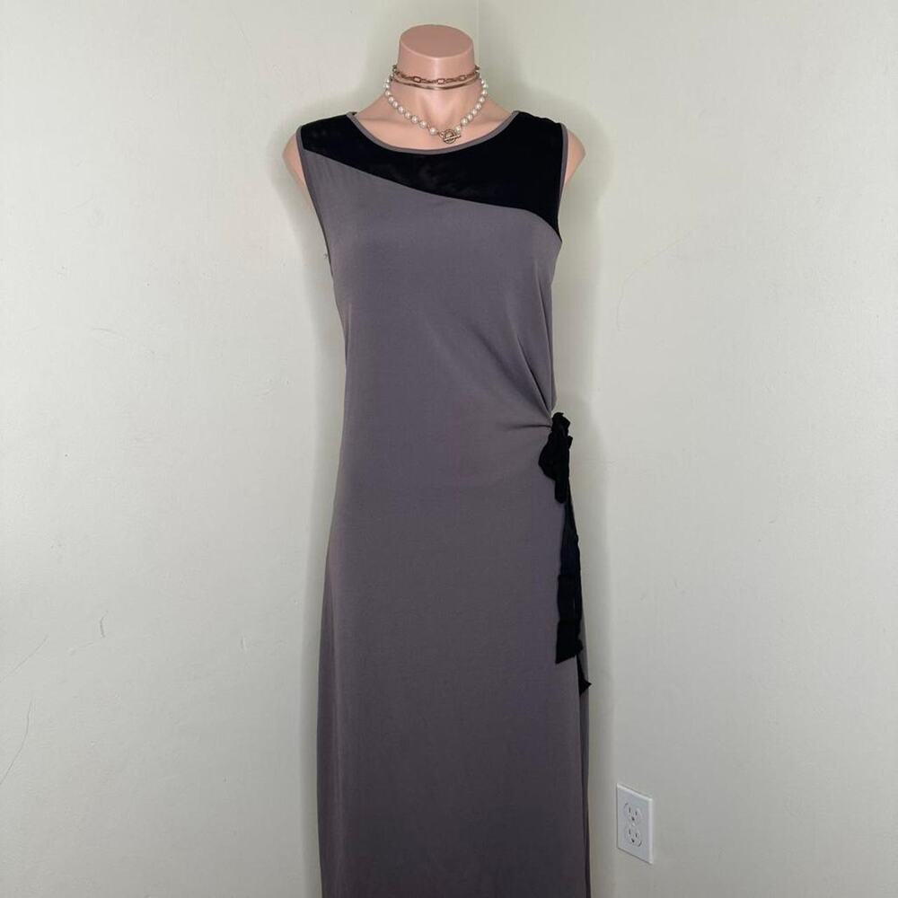 Womens Dress XL Gray Maxi A-Line Minimalist Vintage Y2K
